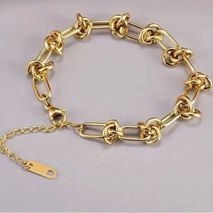 A198. Gold Plated Stainless Steel Chain Bracelet